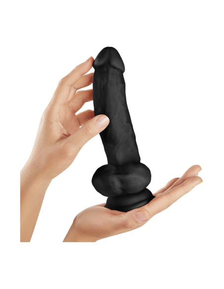 SHAFT MODEL N 9.5 INCH LIQUID SILICONE DONG WITH BALLS BLACK