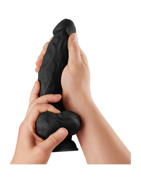 SHAFT MODEL N 9.5 INCH LIQUID SILICONE DONG WITH BALLS BLACK