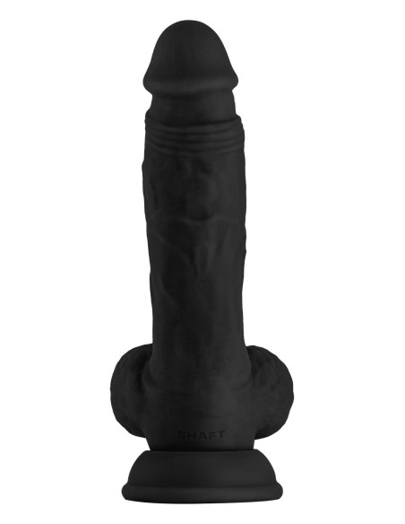 SHAFT MODEL A 8.5 INCH LIQUID SILICONE DONG WITH BALLS BLACK