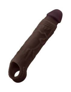 SHAFT SHEATH MODEL F SIZE 1 7.8 INCH LIQUID SILICONE SLEEVE MAHOGANY