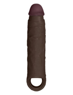 SHAFT SHEATH MODEL F 6.9 INCH LIQUID SILICONE SLEEVE MAHOGANY 2