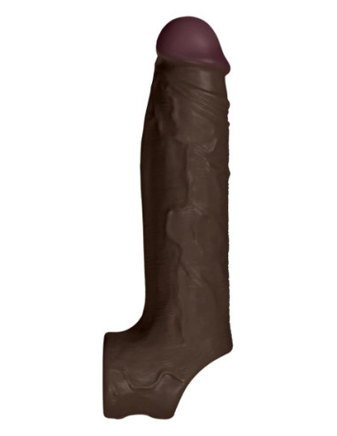 SHAFT SHEATH MODEL F 6.9 INCH LIQUID SILICONE SLEEVE MAHOGANY