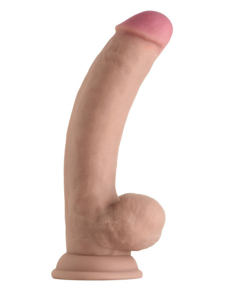 Realistyczne dildo z wibracjami i jądrami Shaft Model C 8.5 inch z płynnym silikonem Pine