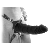 FETISH FANTASY EXTREME 7 INCH SILICONE HOLLOW STRAP-ON BLACK