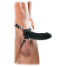 FETISH FANTASY EXTREME 7 INCH SILICONE HOLLOW STRAP-ON BLACK