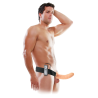 FETISH FANTASY SERIES 8 INCH VIBRATING HOLLOW STRAP-ON LIGHT
