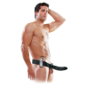 FETISH FANTASY SERIES 8 INCH VIBRATING HOLLOW STRAP-ON BLACK
