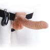 FETISH FANTASY SERIES 7 INCH VIBRATING HOLLOW STRAP-ON WITH BALLS LIGHT