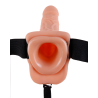 FETISH FANTASY SERIES 7 INCH VIBRATING HOLLOW STRAP-ON WITH BALLS LIGHT