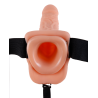 FETISH FANTASY SERIES 9 INCH VIBRATING HOLLOW STRAP-ON WITH BALLS LIGHT