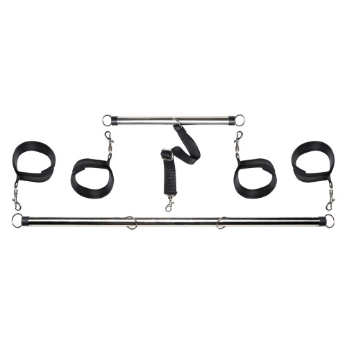 FETISH FANTASY SERIES SPREAD 'EM BAR AND CUFF SET SILVER