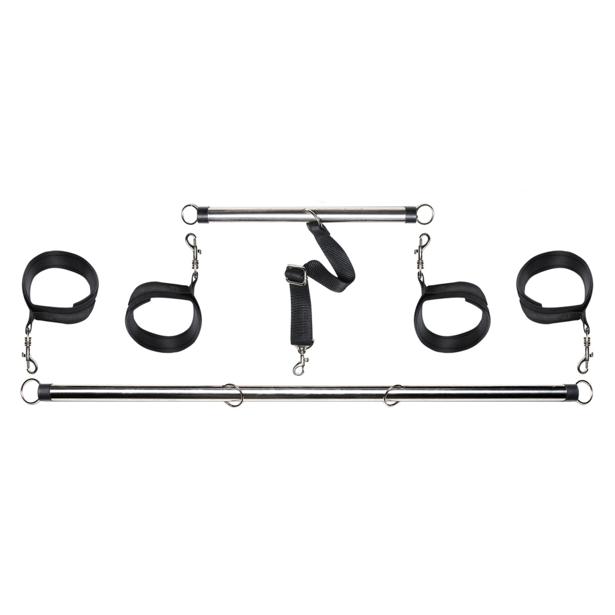 FETISH FANTASY SERIES SPREAD 'EM BAR AND CUFF SET SILVER