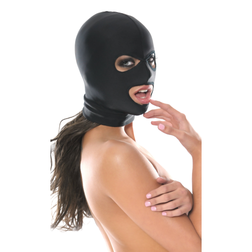 FETISH FANTASY SERIES SPANDEX 3 HOLE HOOD BLACK
