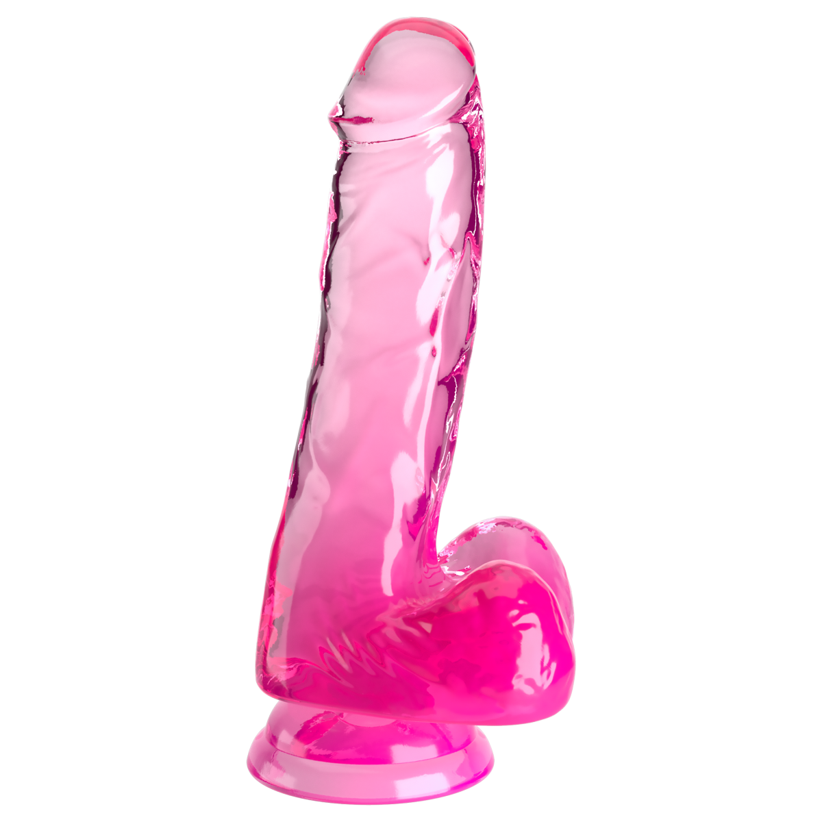 KING COCK CLEAR 6 INCH COCK WITH BALLS PINK