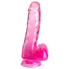KING COCK CLEAR 6 INCH COCK WITH BALLS PINK