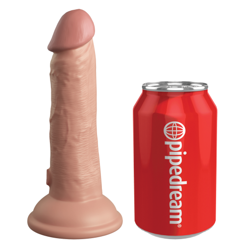 KING COCK ELITE 6 INCH DUAL DENSITY VIBRATING SILICONE COCK LIGHT