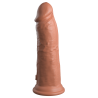 KING COCK ELITE 8 INCH DUAL DENSITY VIBRATING SILICONE COCK TAN