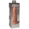 KING COCK ELITE 8 INCH DUAL DENSITY VIBRATING SILICONE COCK TAN