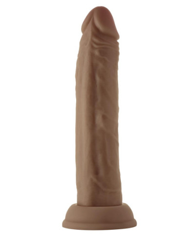 Realistyczne dildo z wibracjami i jądrami Shaft Model J 7.5 inch z płynnym silikonem Oak