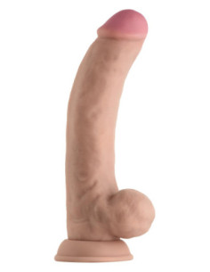 SHAFT MODEL C 9.5 INCH LIQUID SILICONE DONG WITH BALLS PINE 2
