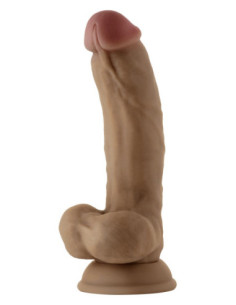 SHAFT MODEL C 7.5 INCH LIQUID SILICONE DONG WITH BALLS OAK