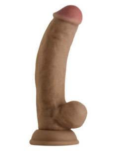 Realistyczne dildo z wibracjami i jądrami Shaft Model C 7.5 inch z płynnym silikonem Oak 2
