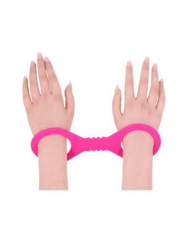SPORTSHEETS SMALL HOT PINK SILICONE CUFFS