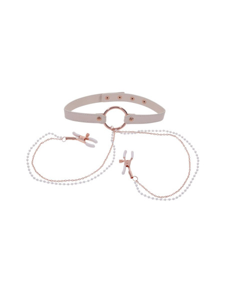 PEACHES ‘N CREAME COLLAR WITH NIPPLE CLAMPS