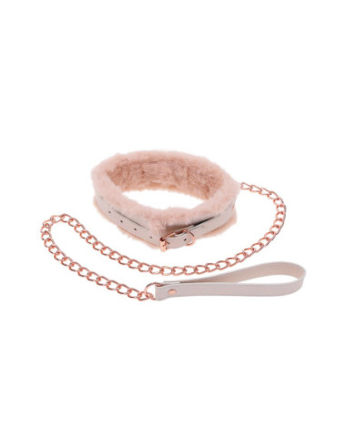 PEACHES ‘N CREAME FUR COLLAR & LEASH