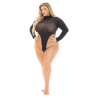 HIGH AF OPEN BACK TEDDY BLACK, PLUS SIZE