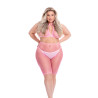 SUNSET GLOW BIKE SHORT SET PINK, PLUS SIZE