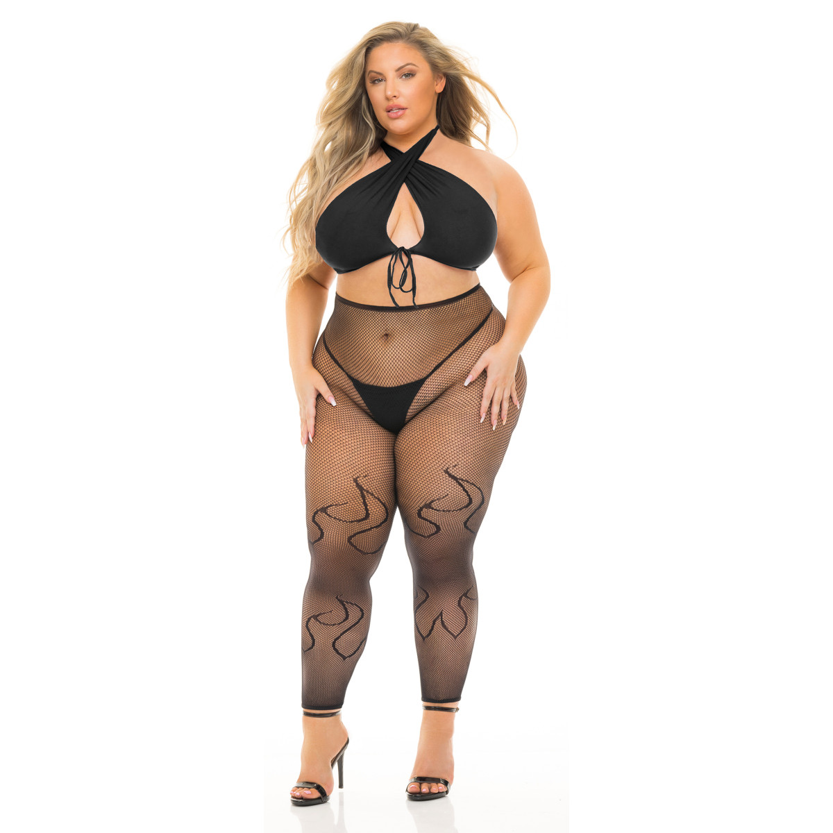 GIVES YOU HELL 3PC SET BLACK, PLUS SIZE