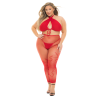 GIVES YOU HELL 3PC SET RED, PLUS SIZE