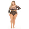 BACK ME UP 2PC SHORT SET BLACK, PLUS SIZE