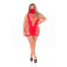 MASQUERADE DRESS WITH MASK RED, PLUS SIZE