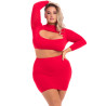 STOP & STARE 2PC SKIRT SET RED, 3XL/4XL