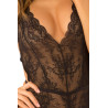 SPANK ME STRAP-BACK LACE TEDDY BLACK, M/L
