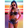 NOT YOUR BITCH LACE CAGE BRA & CUT-OUT PANTY BLACK, L/XL