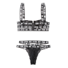 NOT YOUR BITCH LACE CAGE BRA & CUT-OUT PANTY BLACK, L/XL