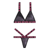 SEXY BITCH BRALETTE & STRAPPY THONG PANTY BLACK, L/XL