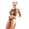 THIRST TRAP KEYHOLE HALTER TOP & BIKINI PANTY LEO, L/XL