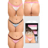 TASTY VIBES PANTY PACK 3 PAIRS OF LACE THONG PANTIES, QS