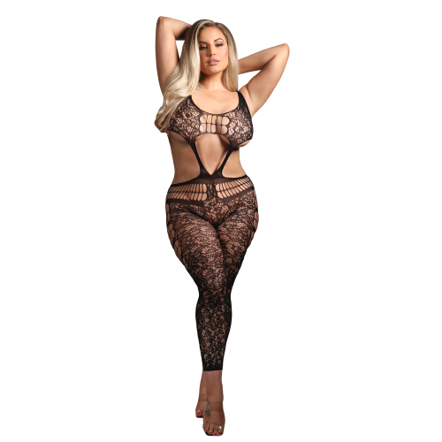 CHASE THE FEELING BODYSTOCKING WITH CUT-OUT BODICE BLACK, QS