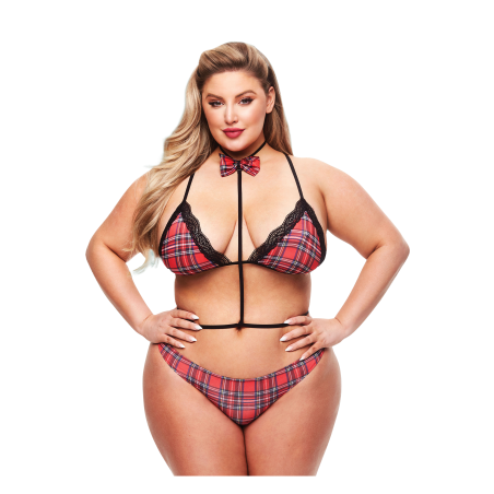 TEACHERS PET 3PC BADDIE SCHOOLGIRL SET TARTAN, QS