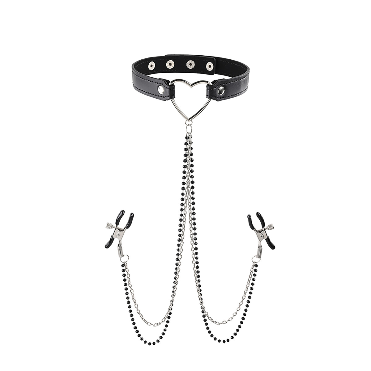 Zaciski SportSheets SM Amor Collar with Nipple Jewelry - Sklep erotyczny Intymnosc24.pl