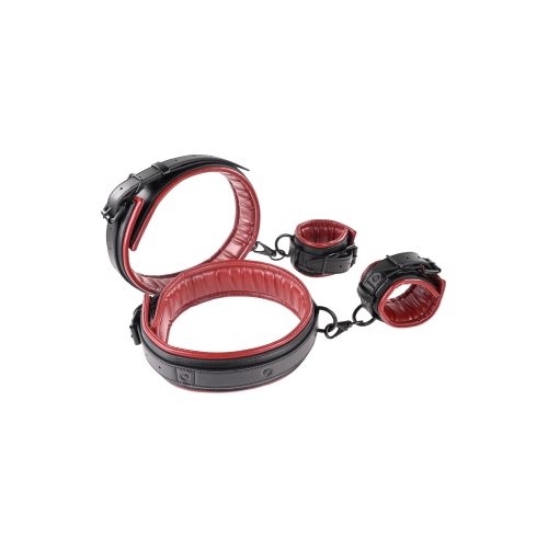 SPORTSHEETS SAFFRON THIGH AND WRIST CUF SET BLACK