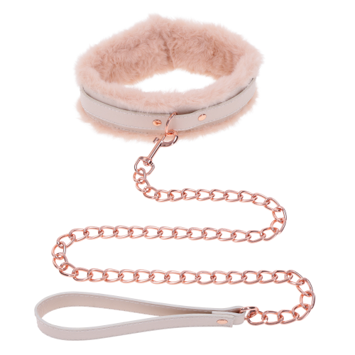 PEACHES ‘N CREAME FUR COLLAR & LEASH