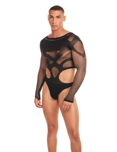 RAINBOW PARTY OUT OF ORBIT BODYSUIT BLACK, L/XL