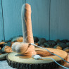 EVOLVED PEEK A BOO VIBRATING DILDO 8 INCH LIGHT