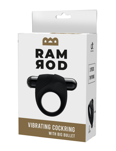 RAMROD VIBRATING COCKRING WITH BIG BULLET BLACK